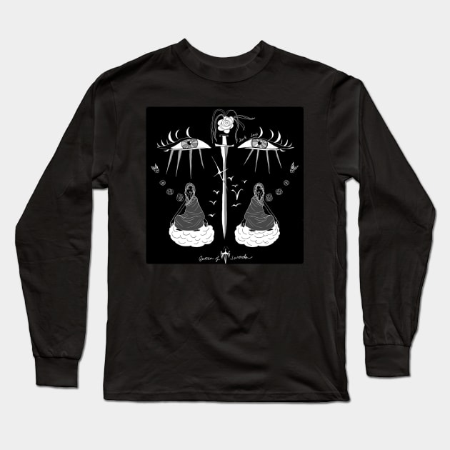 Queen of Swords Long Sleeve T-Shirt by vintage-glow